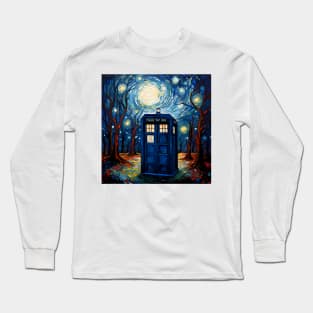 Tardis "starry night" van gogh style Long Sleeve T-Shirt